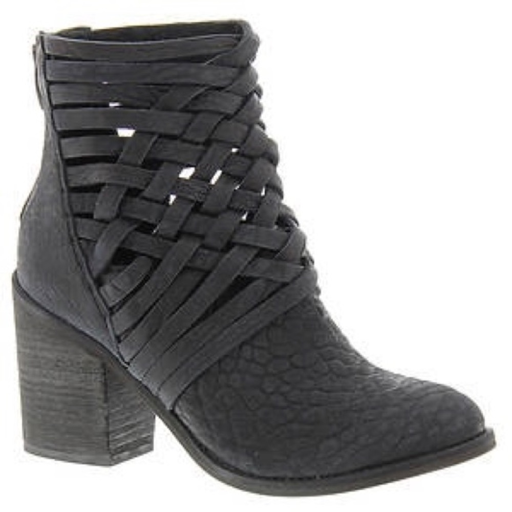 Woven leather free people booties